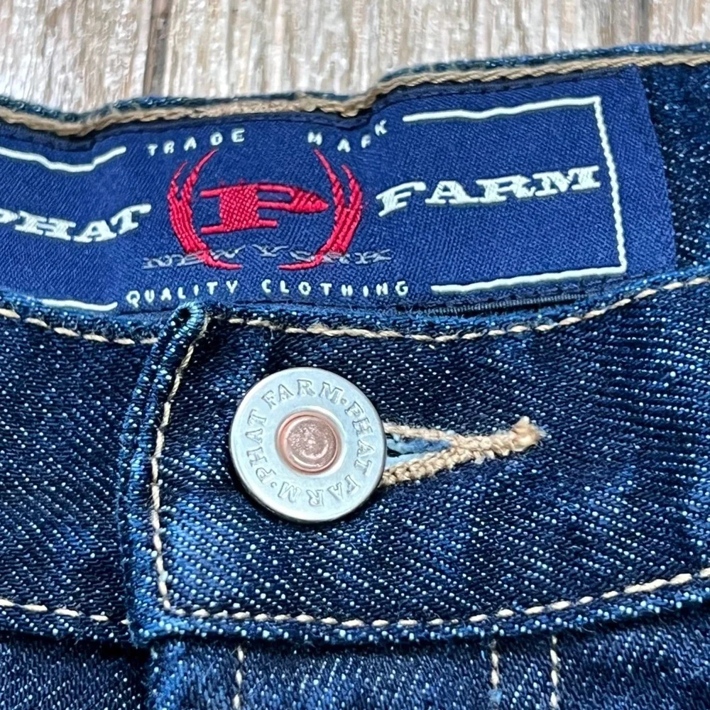 Vintage Y2K Phat Farm Wide Leg Jeans Carpenter Baggy Dark‎ Wash Men's Size 34x34